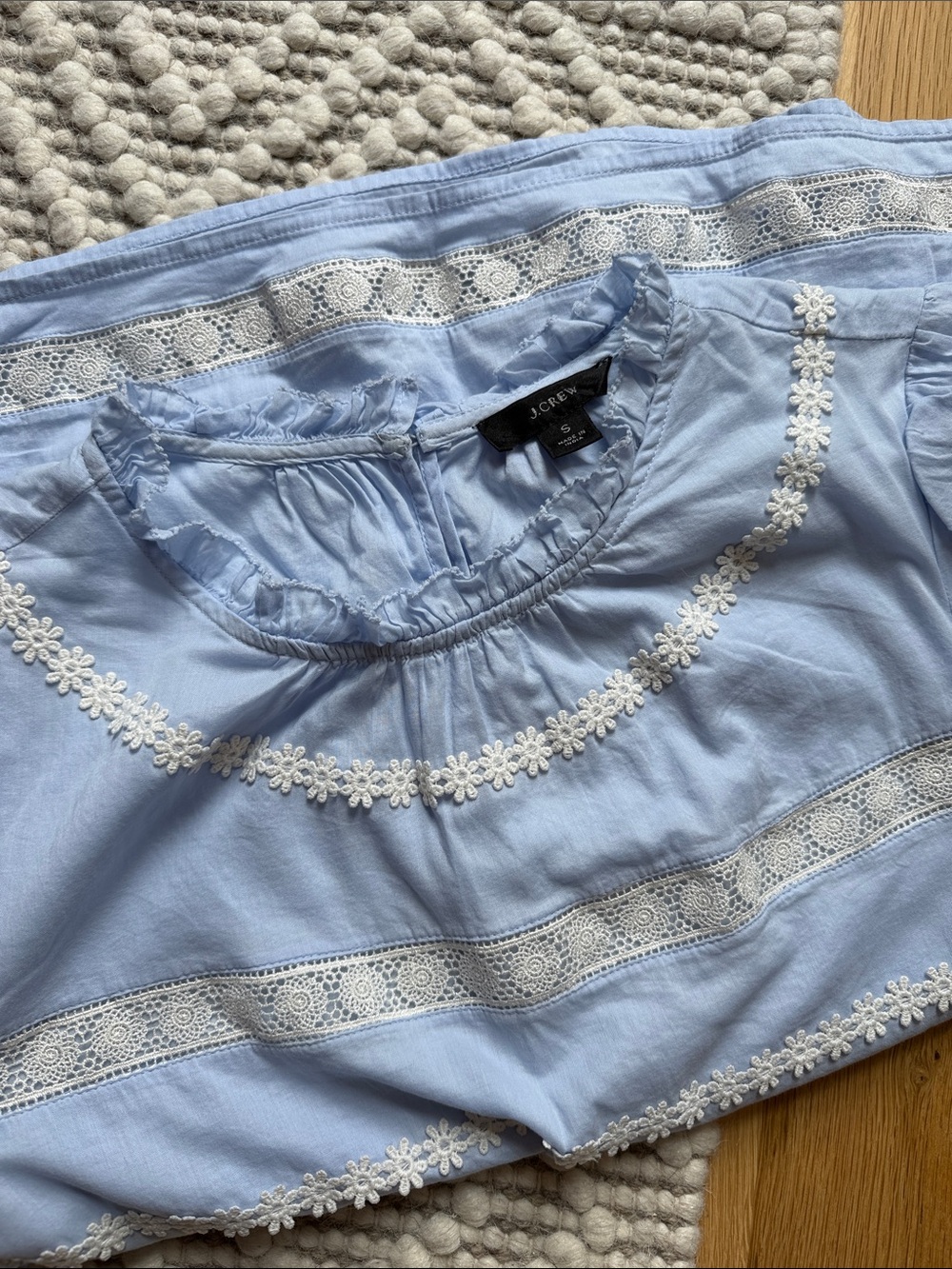 J. Crew Lace-Trim Blouse